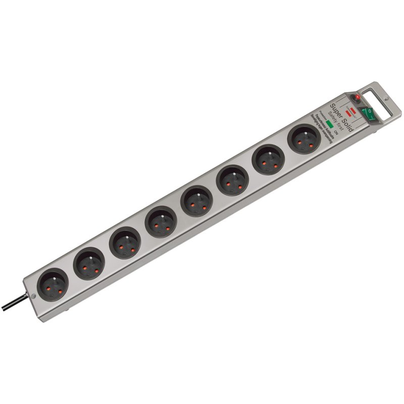 brennenstuhl câble prolongateur multiprise Super-Solide, 8 prises, argent, 2,5 m